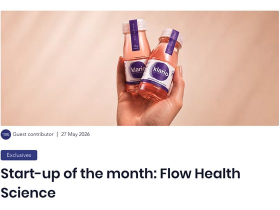 Flow Health Science named Start-Up of the Month by FoodBev Media